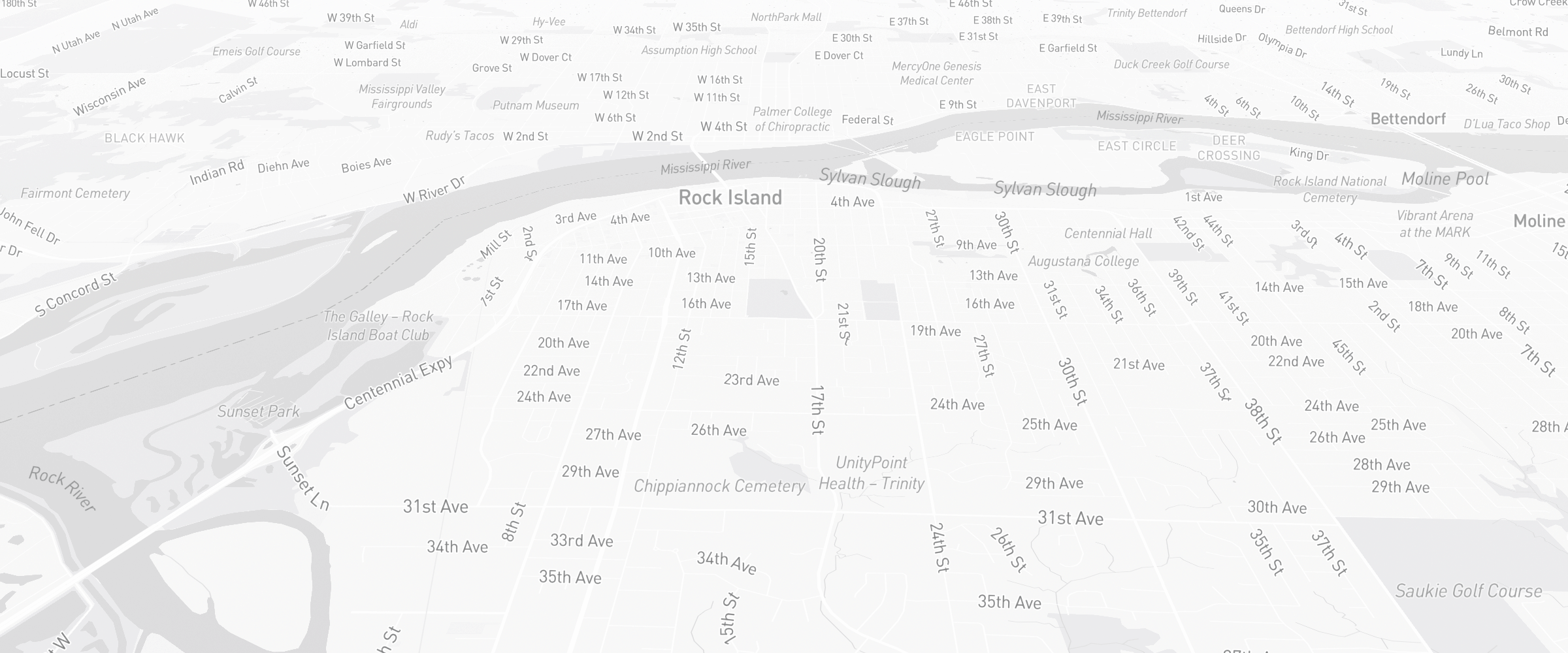 Neighborhood map of Rock Island, IL — the area served by Life Insurance Agents of Rock Island Group